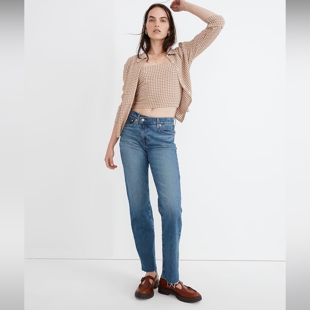 EUC Madewell Mid-Rise Perfect Vintage Straight Jean with cross-tab adition sz 32